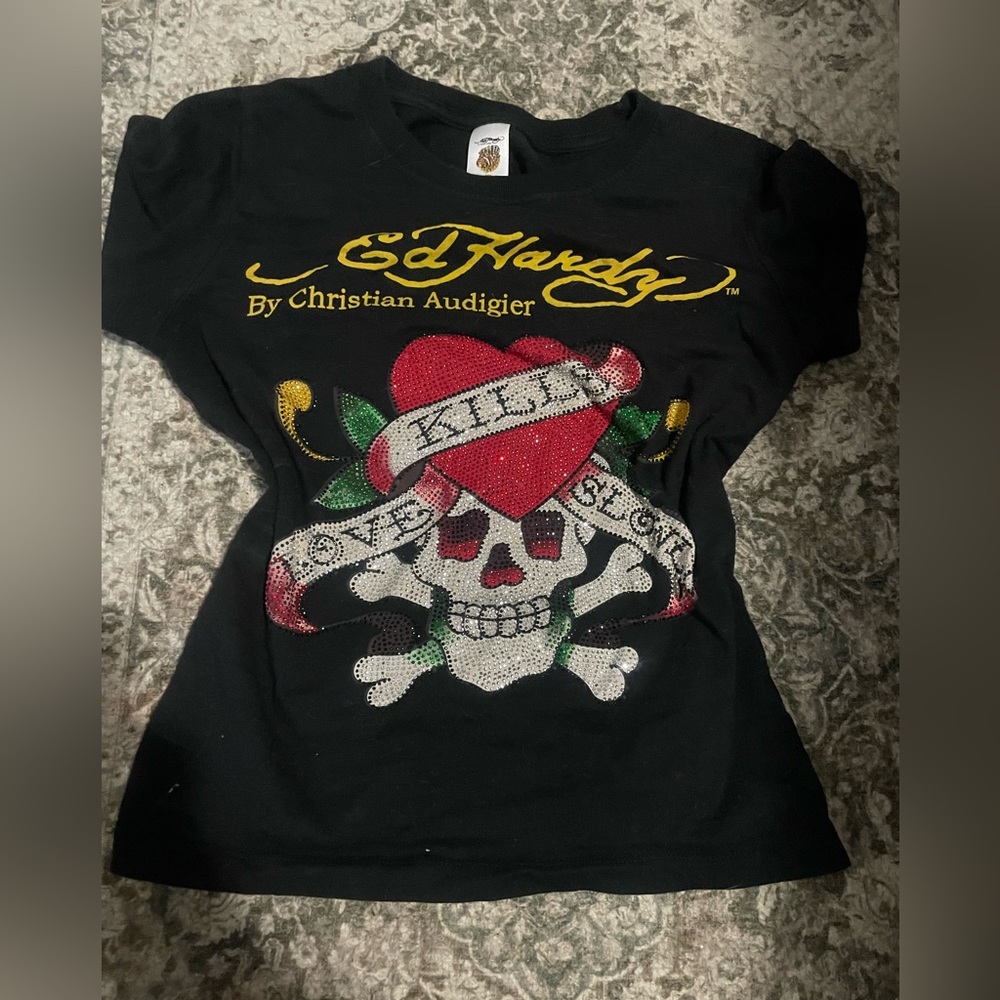 Ed hardy y2k baby tee vintage